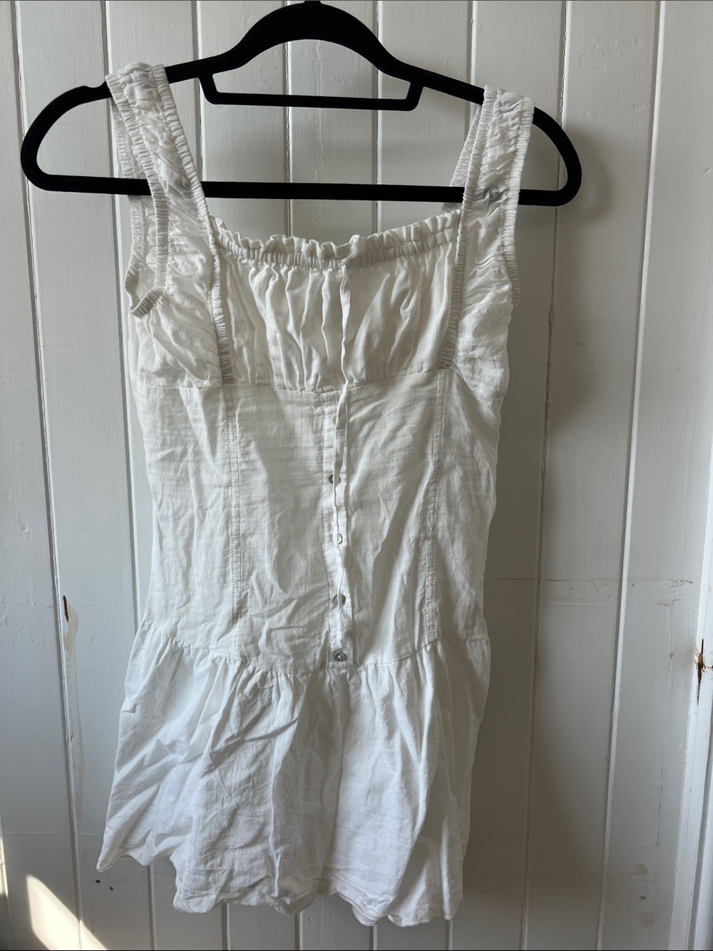 White Frankies Bikinis Cotton Corset Dress